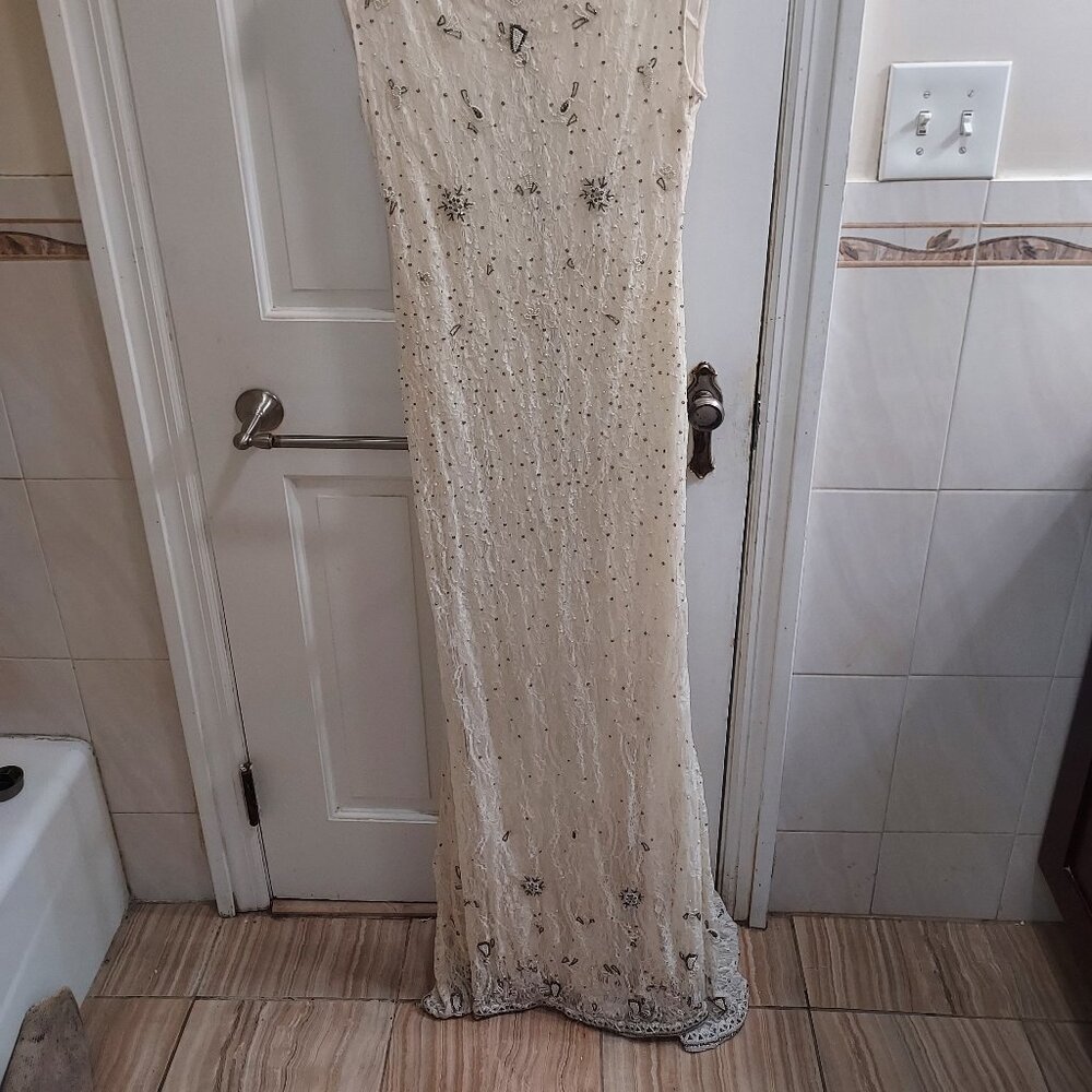 ALICE+OLIVIA CREAM WHITE PEARL BRIDAL WEDDING BEADED GOWN DRESS - Picture 12 of 12